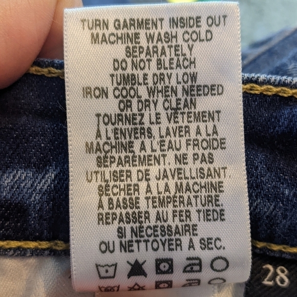 7 For All Mankind High Rise Raw Hem Boot Cut Jeans Sz 28 - Picture 10 of 13